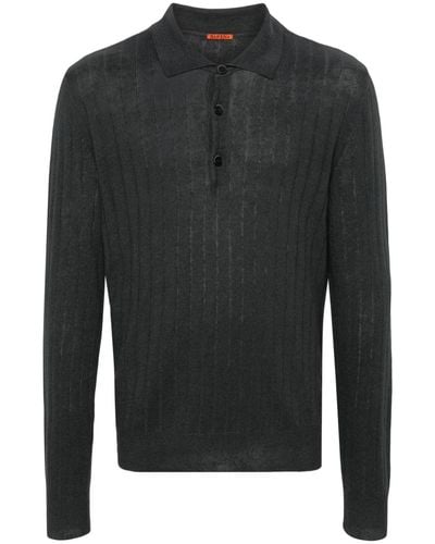 Barena Long-sleeve Knitted Polo Shirt - Black