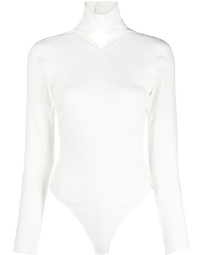 Courreges Cut-out High-neck Bodysuit - White