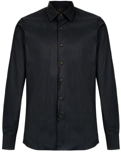 Prada Slim-fit Poplin Shirt - Black