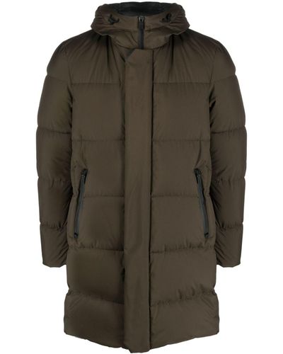 Herno Logo-print Quilted Padded Coat - Green