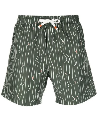 Reina Olga All-over Print Swim Shorts - Green