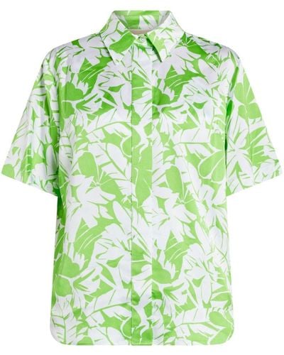Michael Kors Floral-print Short-sleeve Shirt - Green