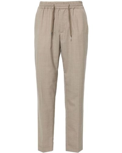 Sandro Drawstring Wool Tailored Trousers - Natural