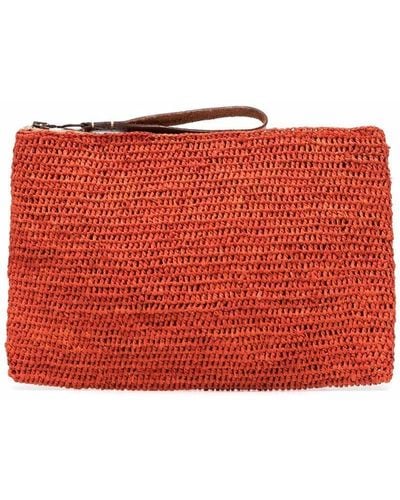 IBELIV Woven Zipped Clutch Bag - Red