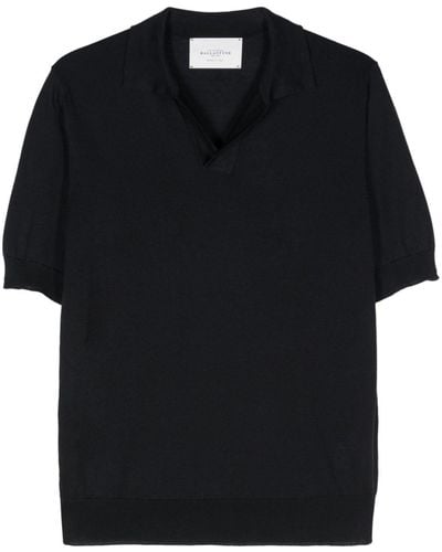 Ballantyne Fine-ribbed Polo Shirt - Black