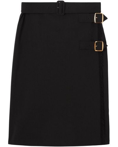 Burberry Belted Midi Skirt - Black