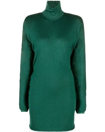 Philosophy Di Lorenzo Serafini Draped-sleeve Knitted Dress - Green