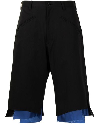 Sulvam Contrast Trim Shorts - Black