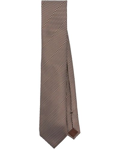 Tom Ford Cravatta con effetto jacquard - Marrone