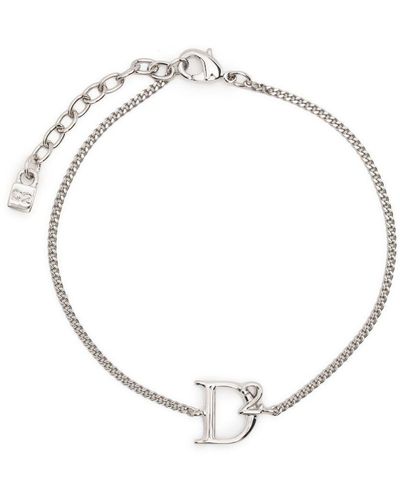 DSquared² D letter charm bracelet - Blanco
