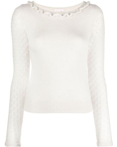 See By Chloé Scalloped Fine-knit Top - Multicolor