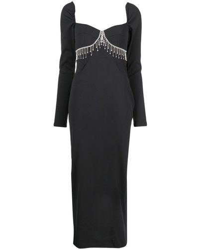 ANOUKI Vestido con ribete de strass - Negro