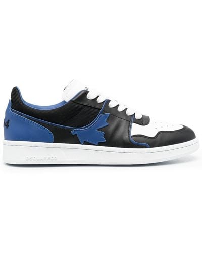 DSquared² Logo-patch Leather Sneakers - Blue
