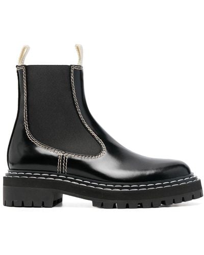 Proenza Schouler Contrast-stitch Leather Chelsea Boots - Black
