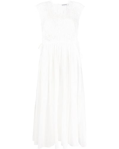 Self-Portrait White Macrame Lace Organic Cotton Dress