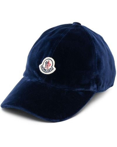 Moncler Logo-appliqué Cotton Baseball Cap - Blauw