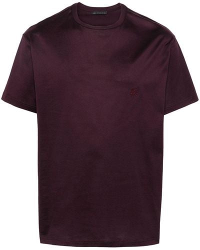 Low Brand Logo-embroidered Cotton T-shirt - Purple