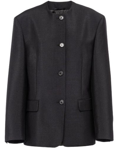 Prada Single-breasted Tailored Coat - Black