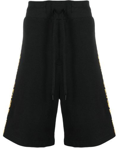Versace Baroque-print Cotton Shorts - Black