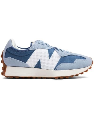 New Balance 327 Paneled Suede Sneakers - Blue