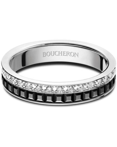 Boucheron Anello in oro bianco 18kt e diamanti Quatre Black Edition