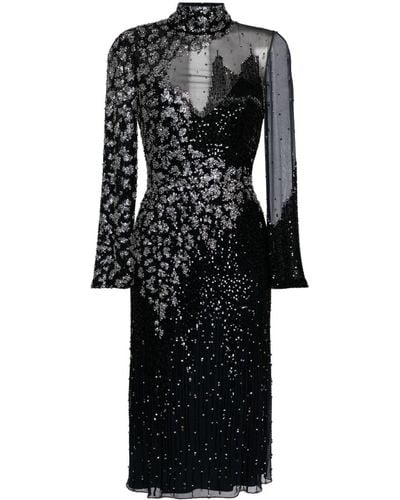 Jenny Packham Starman Sequin-embellished Midi Dress - Black