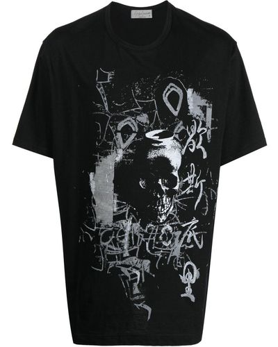 Yohji Yamamoto T-shirt Pigment en coton - Noir