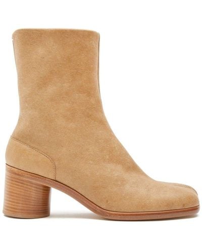 Maison Margiela Tabi 60mm Leather Ankle Boots - Natural