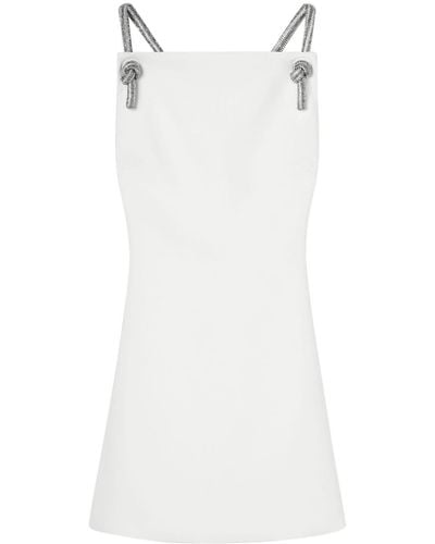 Versace Crystal-embellished Low-back Minidress - White