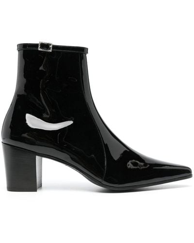 Saint Laurent Arsun Patent-leather Ankle Boots - Black