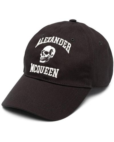Alexander McQueen Casquette à motif brodé - Noir