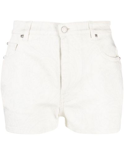 Etro Paisley-print Denim Shorts - White