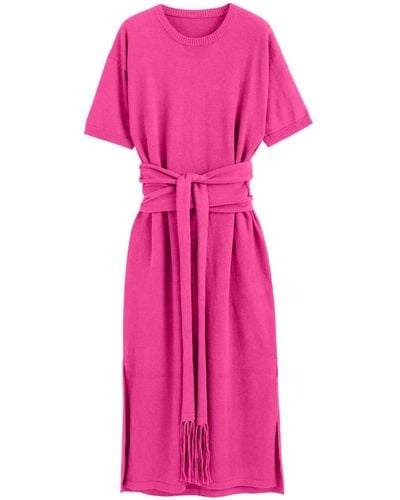 Chinti & Parker Monaco Organic Cotton Midi Dress - Pink