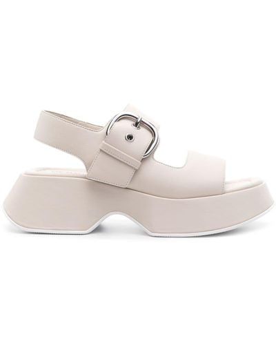 Vic Matié Flatform Leather Sandals - White