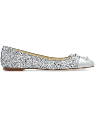 Sophia Webster Pirouette Glittered Ballerina Shoes - Metallic