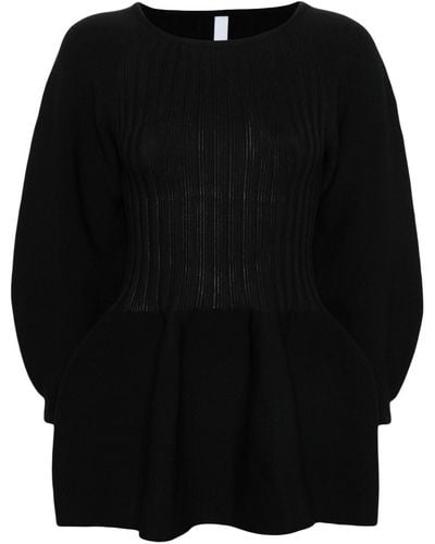 CFCL Long Puff-sleeves Mini Dress - Black