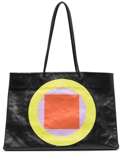 MEDEA Shopper Met Geometrische Print - Zwart