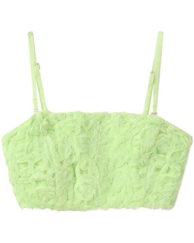 Aje. Ruffled Square-neck Top - Green