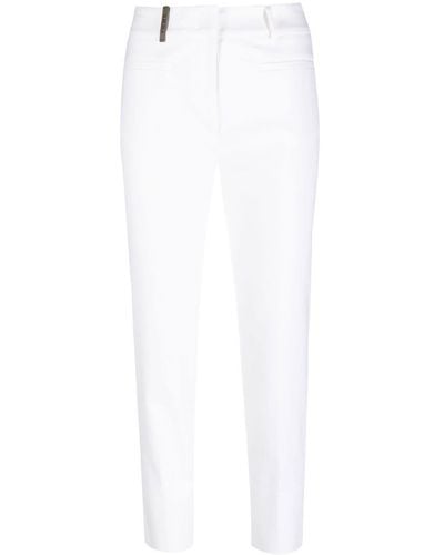 Peserico Schmale Cropped-Hose - Weiß