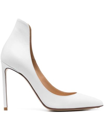 Francesco Russo Pointed-toe 110mm High-heeled Pumps - White