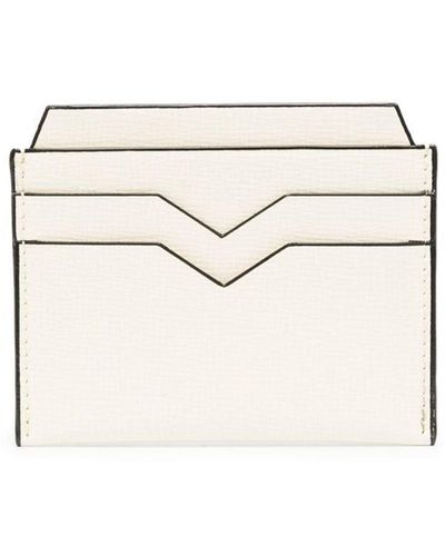 Valextra Grained Leather Cardholder - Natural