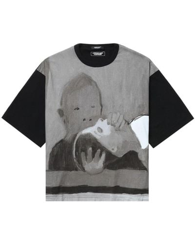 Undercover T-shirt en coton à imprimé graphique - Noir