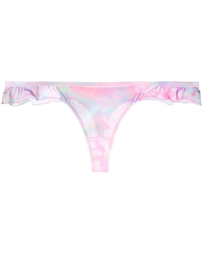 Chiara Ferragni Eye Star Ruffle Bikini Bottoms - Pink