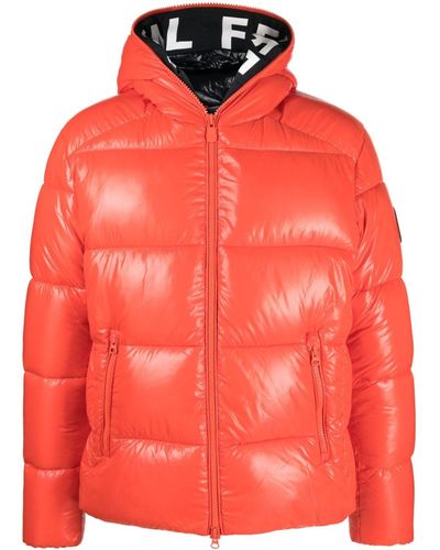 Save The Duck Edgard Slogan-print Padded Jacket - Red