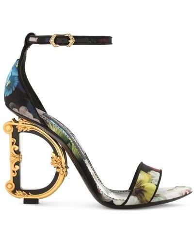 Dolce & Gabbana Sandalen mit barockem Absatz 105mm - Schwarz