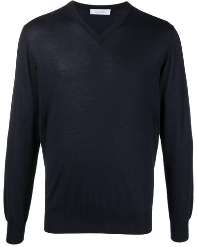 Cruciani Long-sleeve V-neck Sweater - Blue
