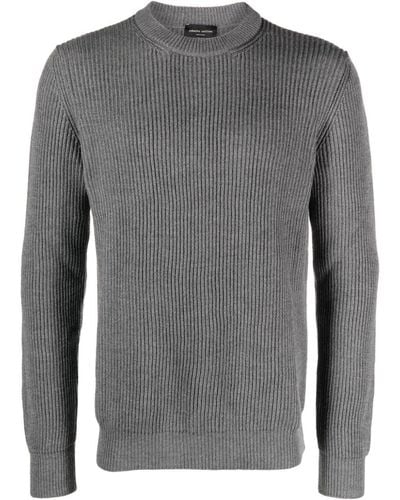 Roberto Collina Ribbed-knit Crew-neck Sweater - Gray