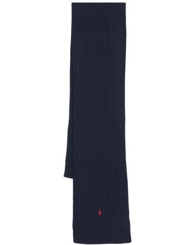 Polo Ralph Lauren Polo Pony Cable-knit Scarf - Blue