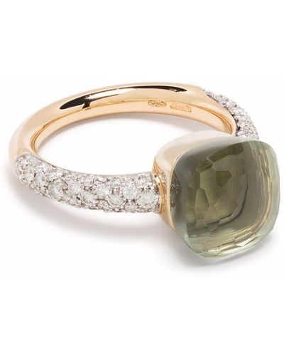 Pomellato 18kt Rose And White Gold Nudo Prasiolite And Diamond Ring - Metallic