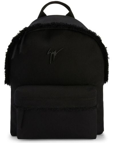 Giuseppe Zanotti Zipped Cotton Backpack - Black